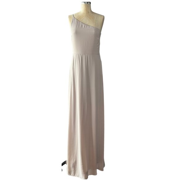 Show Me Your MuMu Shannon One Shoulder Maxi Dress Blush Chiffon Size Medium NWT - Picture 1 of 9